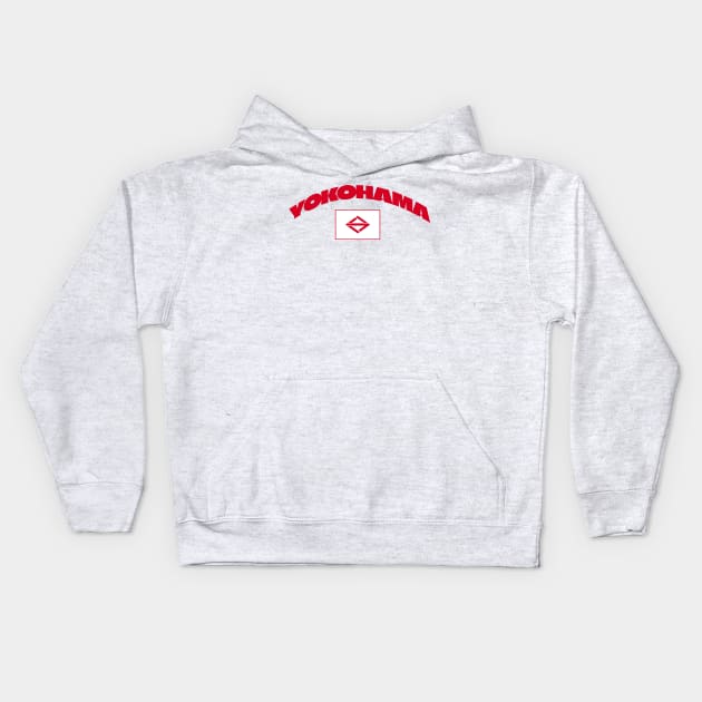 Yokohama, Japan City Flag Kids Hoodie by Issho Ni